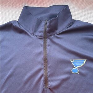 Navy Long Sleeve Shirt with St Louis Blues Logo - XL